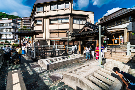Hyogo, Japan -  July 16, 2017 - Yumura Onsen is a hot spring located in Mikata prefecture,Hyogo Japan.It was discovered in 848.のeditorial素材
