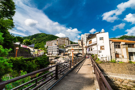 Hyogo, Japan -  July 16, 2017 - Yumura Onsen is a hot spring located in Mikata prefecture,Hyogo Japan.It was discovered in 848.のeditorial素材