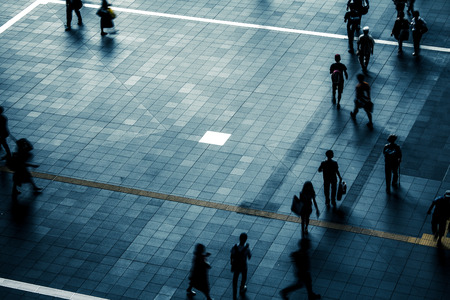 Walking people in Japanの写真素材