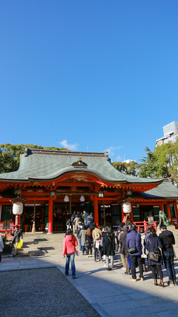 Kobe,Japan - February 19, 2017: Ikuta shrine in Kobe city Japan.のeditorial素材