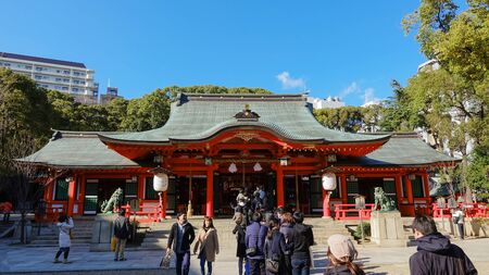 Kobe,Japan - February 19, 2017: Ikuta shrine in Kobe city Japan.のeditorial素材