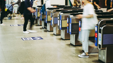 ticket gate of the stationのeditorial素材