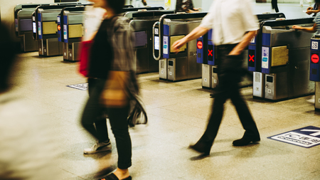 ticket gate of the stationのeditorial素材