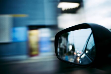 View from a car's side mirror.の写真素材