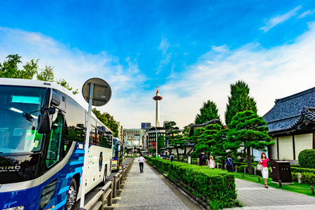 Kyoto,Japan - August 21, 2017: Kyoto Tower in Kyoto, Japan.It is Kyoto's tallest structure.のeditorial素材