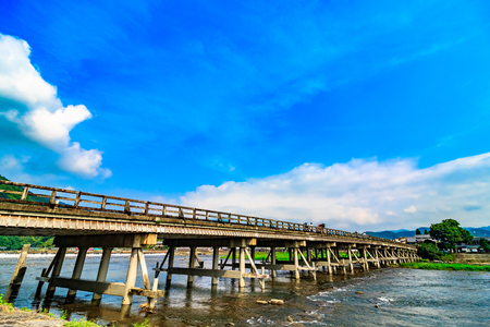 Togetsukyo Bridge in Arashiyama Kyoto Japanのeditorial素材