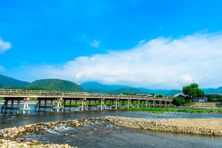 Togetsukyo Bridge in Arashiyama Kyoto Japanのeditorial素材