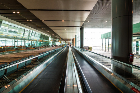 Changi, Singapore - September 9, 2017: Changi Airport in Singapore.It is the primary civilian airport for Singapore, and one of the largest transportation hubs in Southeast Asia.のeditorial素材