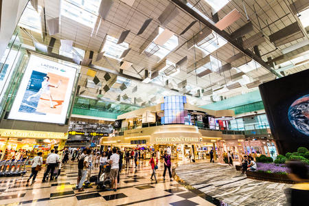 Changi, Singapore - September 9, 2017: Changi Airport in Singapore.It is the primary civilian airport for Singapore, and one of the largest transportation hubs in Southeast Asia.のeditorial素材