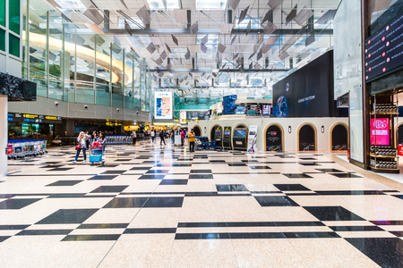 Changi, Singapore - September 9, 2017: Changi Airport in Singapore.It is the primary civilian airport for Singapore, and one of the largest transportation hubs in Southeast Asia.のeditorial素材