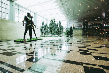 Changi, Singapore - September 9, 2017: Changi Airport in Singapore.It is the primary civilian airport for Singapore, and one of the largest transportation hubs in Southeast Asia.のeditorial素材