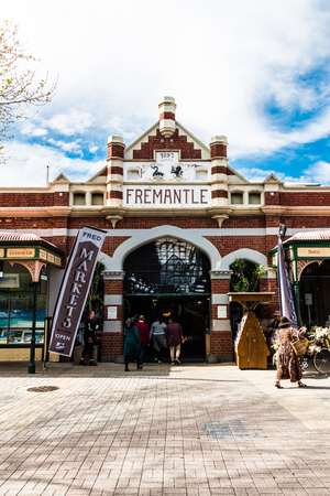 Fremantle, AUSTRALIA - September 8, 2017: The Fremantle Markets is a public market located on the corner of South Terrace and Henderson Street, Fremantle, Western Australia. Built in 1897.のeditorial素材