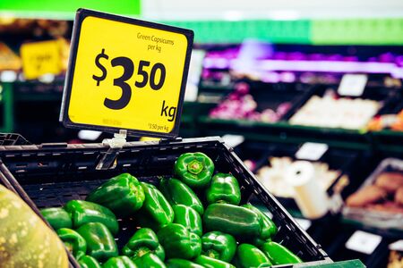 Vegetables sales area of marketの写真素材