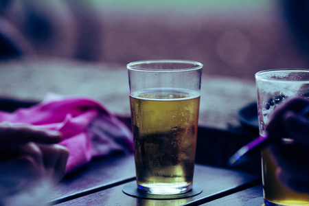 beer on a tableの写真素材