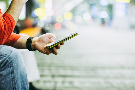 Man using Smartphoneの写真素材