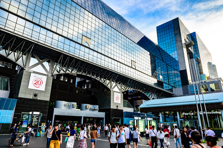 Kyoto,Japan - August 21, 2017: Kyoto Station is a railway station and transportation hub in Kyoto, Japan.のeditorial素材