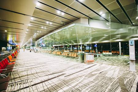 Changi, Singapore - September 3, 2017: Changi Airport in Singapore.It is the primary civilian airport for Singapore, and one of the largest transportation hubs in Southeast Asia.のeditorial素材