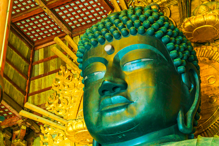 The Great Buddha (Daibutsu) at Todaiji temple in Nara, Japanのeditorial素材