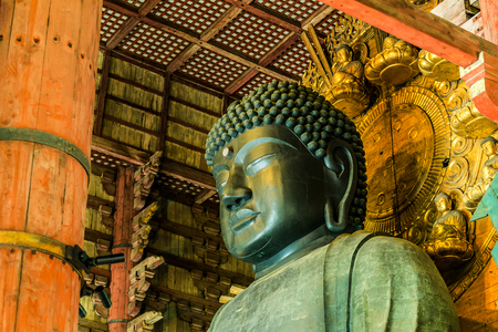 The Great Buddha (Daibutsu) at Todaiji temple in Nara, Japanのeditorial素材