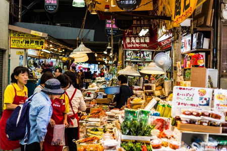 Osaka, Japan - September 21, 2017: Tsuruhashi Korean Town and Shopping Street at Higashinari District in Osaka,Japan.のeditorial素材