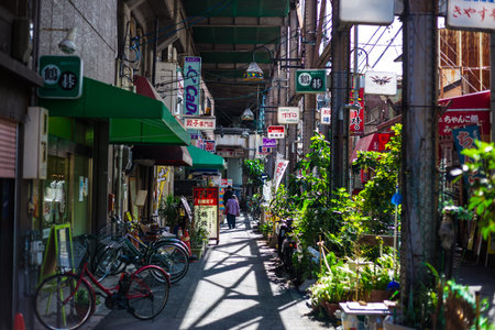 Osaka, Japan - September 21, 2017: Tsuruhashi Korean Town and Shopping Street at Higashinari...