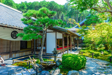 Kyoto, Japan-September 26, 2017: Zuiganzan Enkouji Temple at Sakyo-Ku, Kyoto in Japan.It was built in 1667.のeditorial素材
