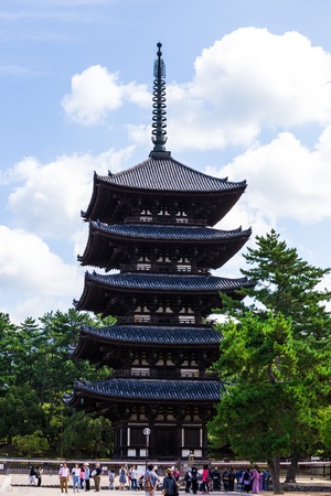 NARA, Japan-September 21, 2017: Kofukuji temple in Nara Japan. It was established at 710.のeditorial素材