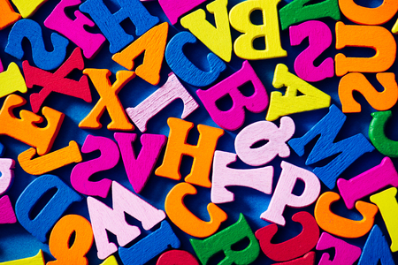 Many colorful alphabetsの写真素材