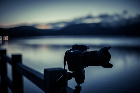 digital camera and landscape photographyの写真素材