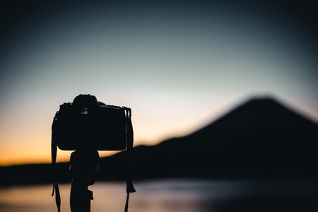 digital camera and landscape photographyの写真素材