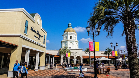 Hyogo,Japan - 3 November 2017 :Kobe Sanda PREMIUM OUTLETS in Kobe Japan.cloth shopのeditorial素材