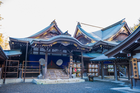 Mie, Japan - December 14, 2017: Ise Jingu is the shinto shrine. Located in Ise city, Mie Prefecture, Japan.