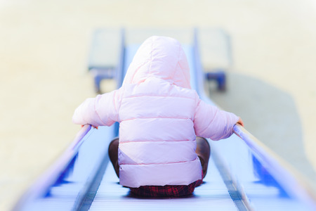 japanese cute children playing outdoorの写真素材
