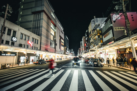 Kyoto,Japan - 3 February 2018 :Shijo Street runs in the center of Kyoto, Japan from east to west through the commercial center of the city.のeditorial素材