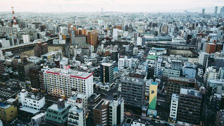 Building landscape at Osaka,Japanのeditorial素材