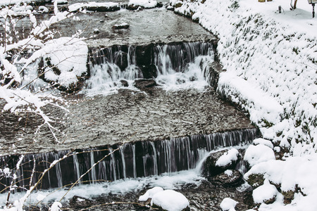 Winter landscape in japanの写真素材