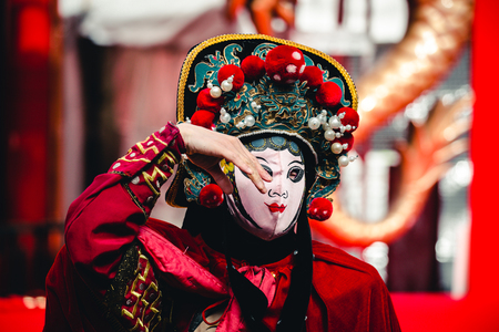 Kobe, Japan - February 16 2018 - Bian Lian,The Art of Chinese Face Mask Changing.のeditorial素材