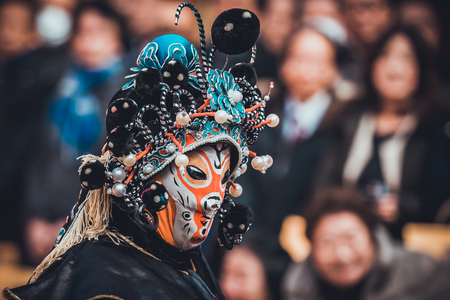 Kobe,Japan - February 16 2018 - Bian Lian,The Art of Chinese Face Mask Changing.のeditorial素材
