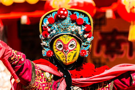 Kobe, Japan - February 16 2018 - Bian Lian,The Art of Chinese Face Mask Changing.のeditorial素材