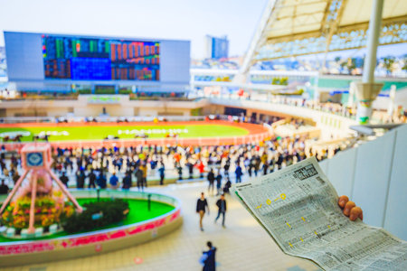Hyogo,Japan - February 25, 2018: Hanshin Horse Racing course in Takarazuka Hyogo,Japan.Races held every Saturday and Sunday even on major holidays.のeditorial素材