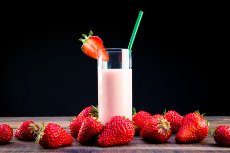 Strawberry juice, studio photoの写真素材