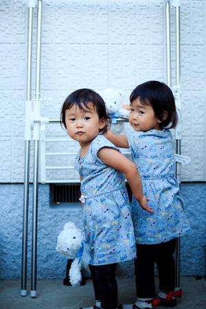 Children playing outdoorsの写真素材