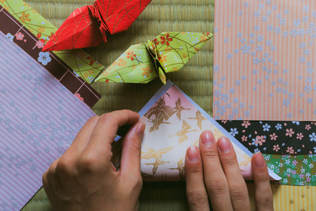 Origami and tatamiの写真素材