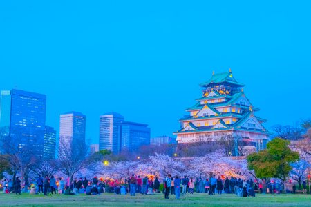 Osaka,Japan - March 28, 2018: Osaka Castle in Osaka, Japan. The castle is one of Japan's most famous landmarks.のeditorial素材
