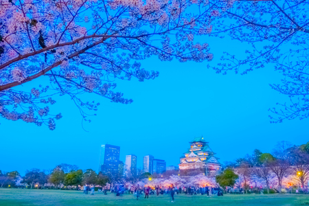Osaka,Japan - March 28, 2018: Osaka Castle in Osaka, Japan. The castle is one of Japan's most famous landmarks.のeditorial素材