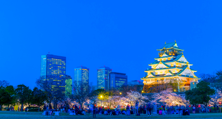 Osaka,Japan - March 28, 2018: Osaka Castle in Osaka, Japan. The castle is one of Japan's most famous landmarks.のeditorial素材