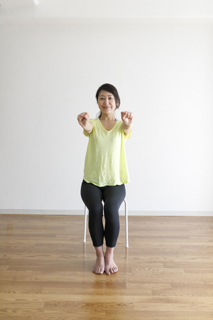 woman and flexible gymnasticsの写真素材