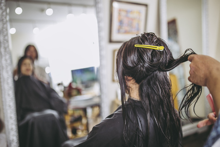 Asian women and hairdressersの写真素材
