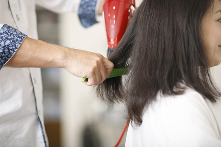 Asian women and hairdressersの写真素材