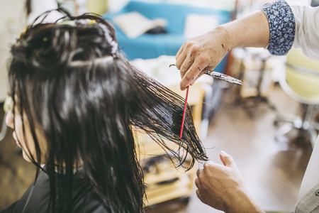 Asian women and hairdressersの写真素材